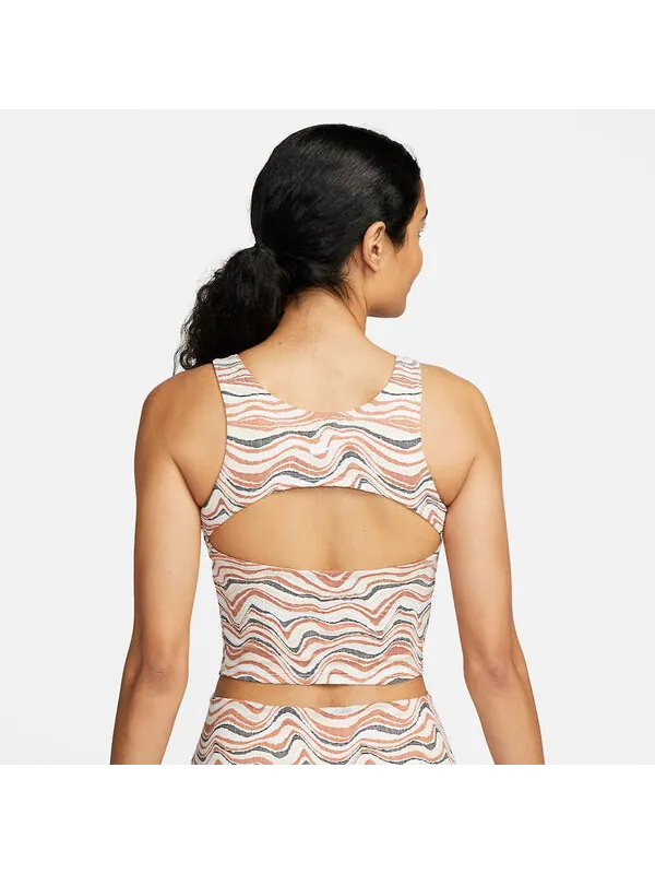 Топ yoga dri fit luxe tank Nike — изображение 4 из 4, коричневый/белый/черный