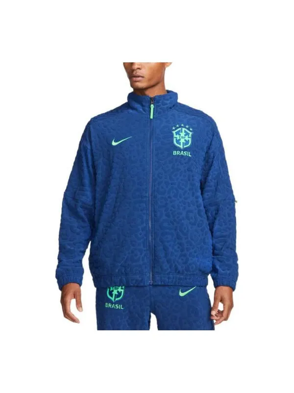 Куртка Nike French Terry Football Tracksuit Jacket — изображение 1 из 4, синий/зеленый