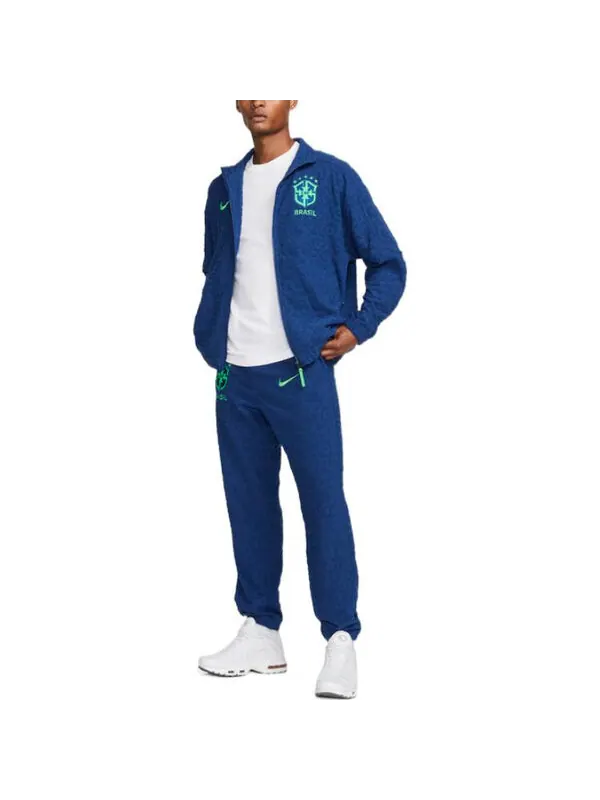 Куртка Nike French Terry Football Tracksuit Jacket — изображение 3 из 4, синий/зеленый