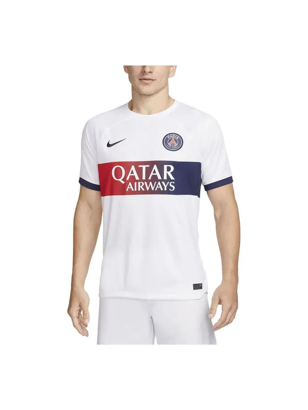Футболка dri fit paris saint germain 23 24 стадион выездная футбольная майка Nike — изображение 1 из 3, белый/мульти