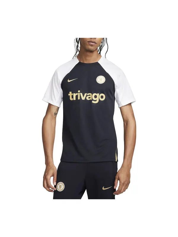 Футболка chelsea fc strike dri fit трикотажные майки Nike — изображение 1 из 4, черный/белый