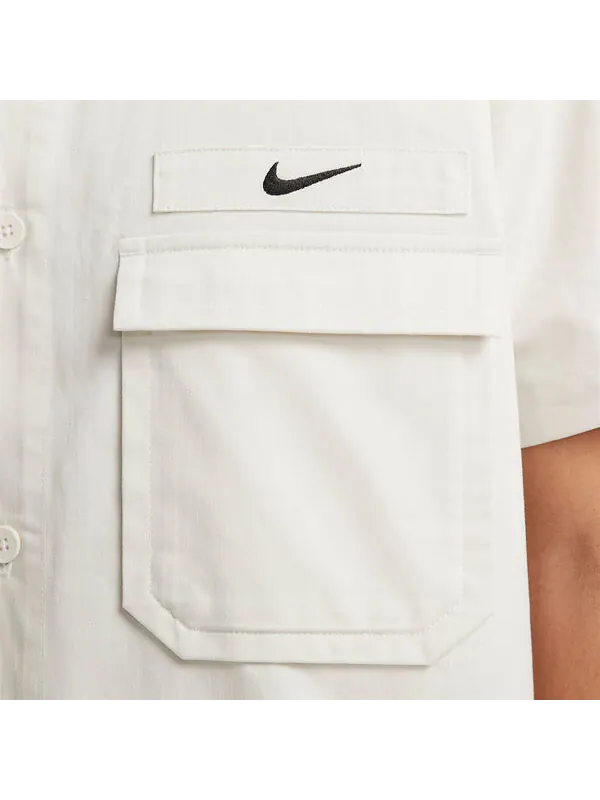 Куртка Nike Life Woven Military Short-Sleeve Button-Down Shirt 'White' — изображение 2 из 4, белый