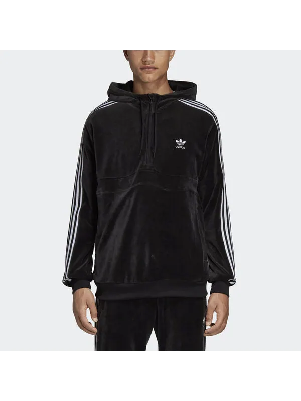 Толстовка originals cozy halfzip track sweaters black Adidas — изображение 2 из 4, черный
