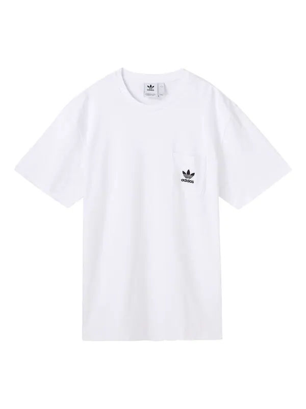 Футболка originals solid color pocket logo short sleeve white Adidas — изображение 1 из 4, белый