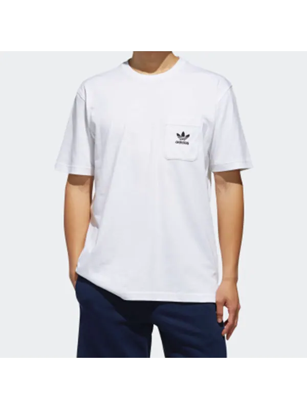 Футболка originals solid color pocket logo short sleeve white Adidas — изображение 3 из 4, белый