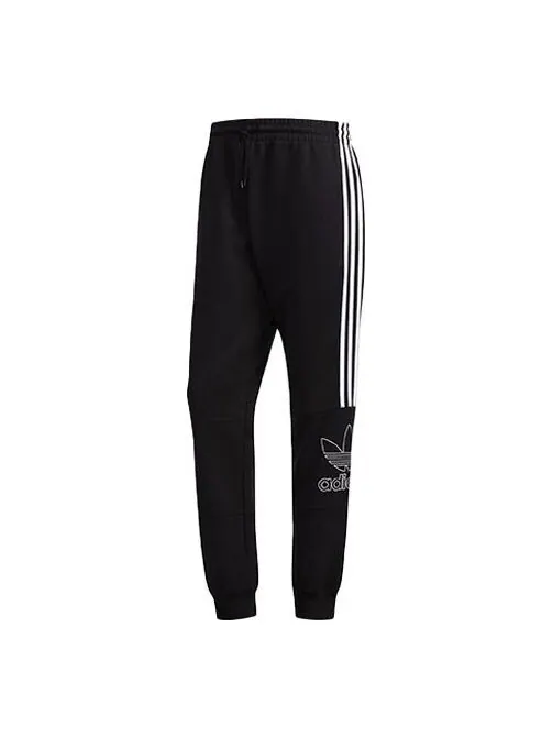 Спортивные штаны adidas originals Logo Printing Casual Bundle Feet Sports Long Pants Black — изображение 1 из 4, черный
