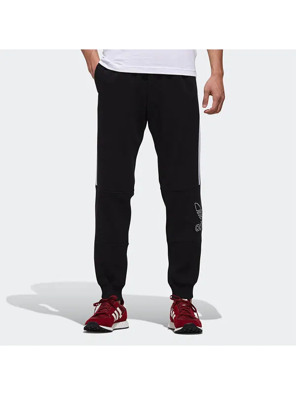 Спортивные штаны adidas originals Logo Printing Casual Bundle Feet Sports Long Pants Black — изображение 3 из 4, черный