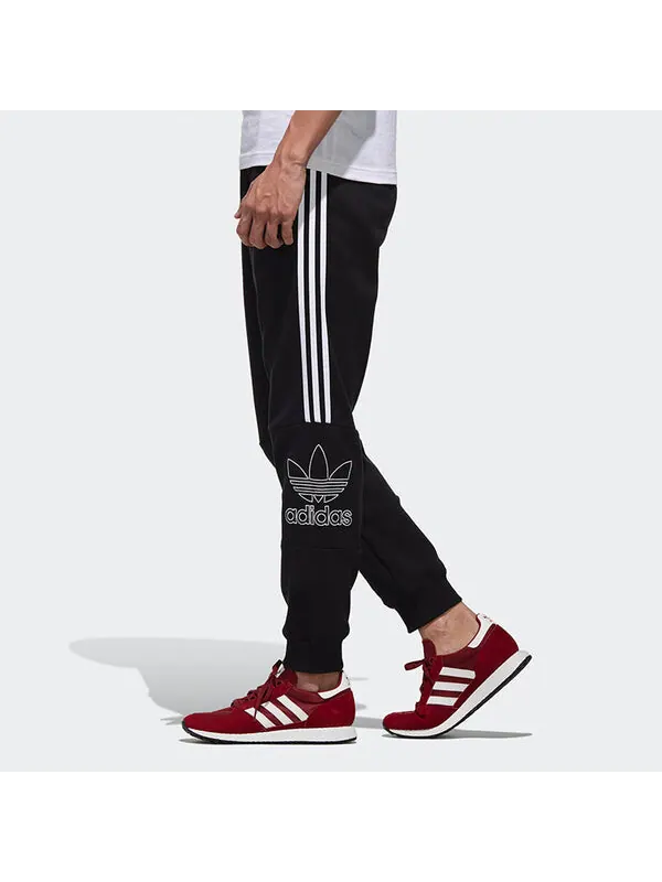Спортивные штаны adidas originals Logo Printing Casual Bundle Feet Sports Long Pants Black — изображение 4 из 4, черный
