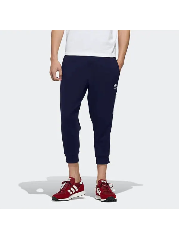 Спортивные штаны adidas originals Classic Logo Casual Sports Cropped Pants Navy Blue — изображение 3 из 4, темно-синий