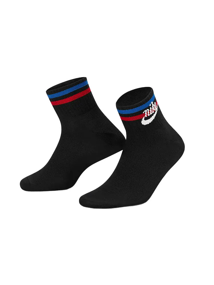 Носки Nike Everyday Ankle Alphabet Logo Pattern Casual Sports Socks 3 Pairs Black — изображение 3 из 3, черный