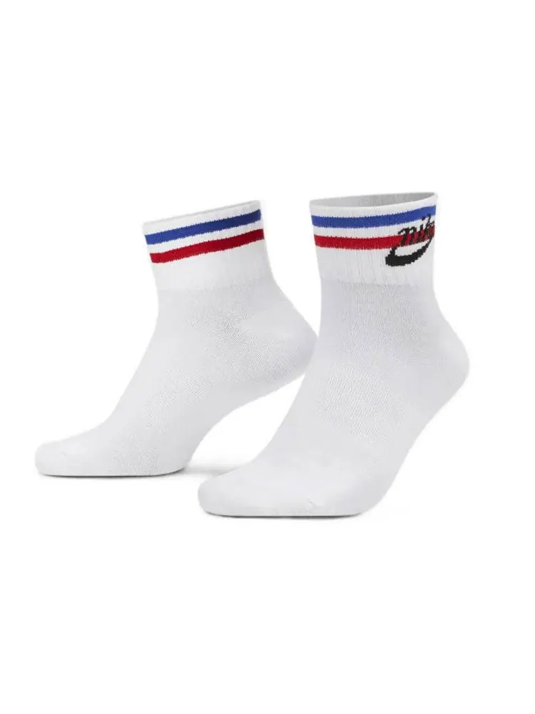 Носки Nike Everyday Ankle Alphabet Logo Pattern Casual Sports Socks 3 Pairs White — изображение 3 из 3, белый