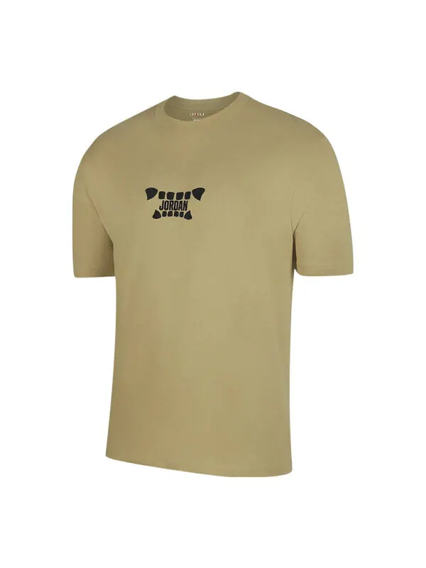 Футболка Men's Air Jordan Logo Alphabet Printing Round Neck Cotton Short Sleeve Green T-Shirt — изображение 1 из 3, мульти