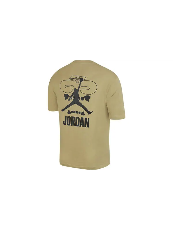 Футболка Men's Air Jordan Logo Alphabet Printing Round Neck Cotton Short Sleeve Green T-Shirt — изображение 2 из 3, мульти
