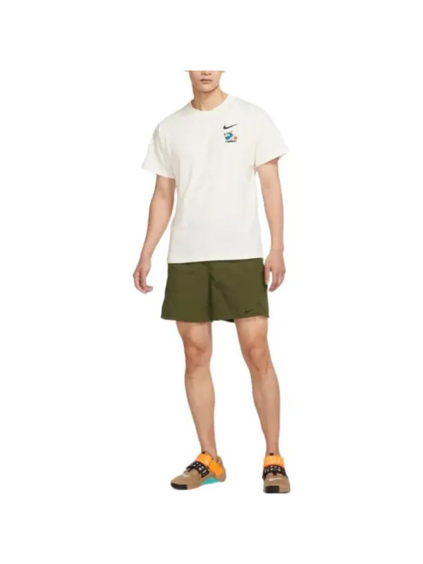 Футболка Men's Nike Logo Alphabet Cartoon Pattern Printing Round Neck Short Sleeve White T-Shirt — изображение 2 из 3, мульти
