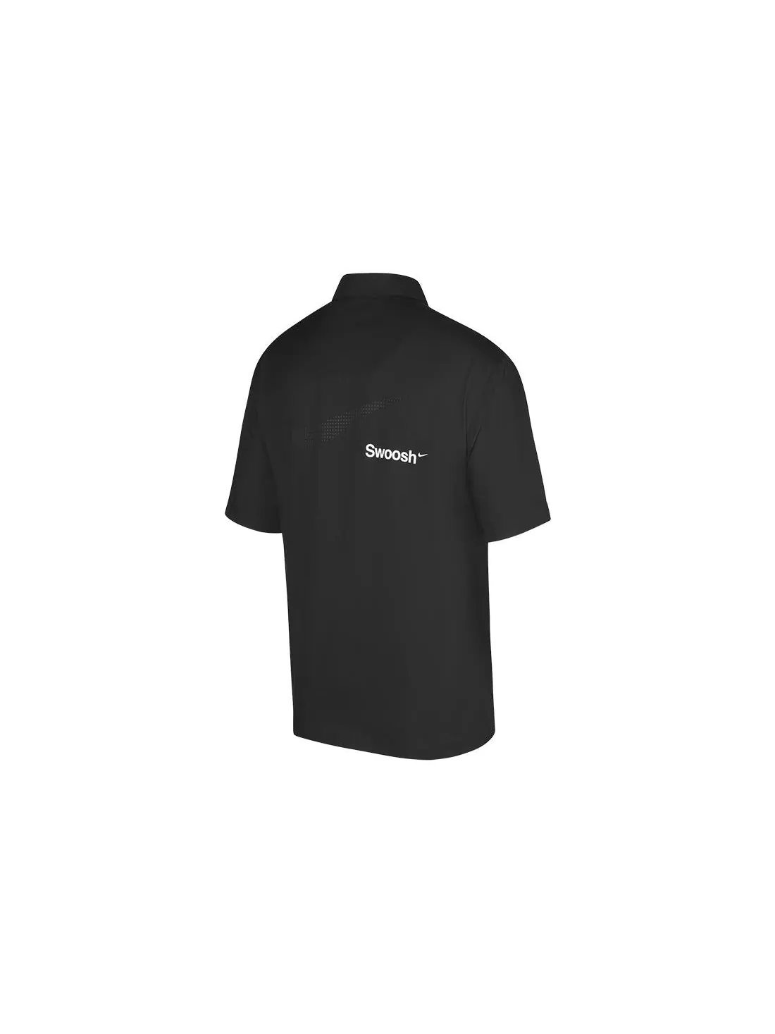 Рубашка Men's Nike SWOOSH Chest Brand Logo Limited Lapel Solid Color Short Sleeve Black Shirt — изображение 2 из 6, черный