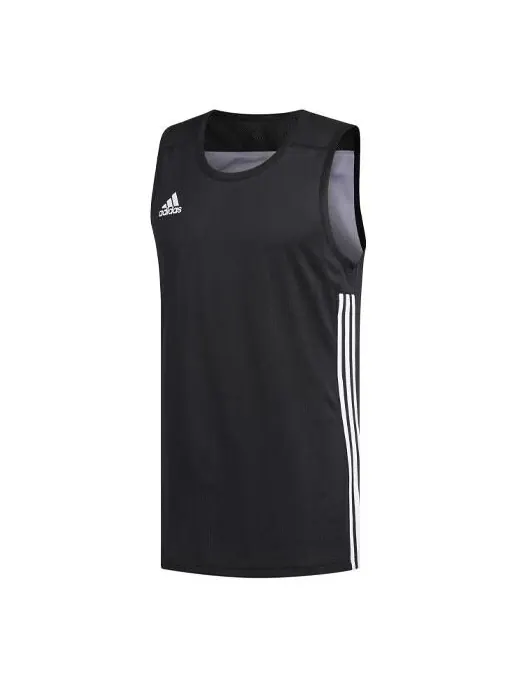 Майки трикотажные баскетбольные тренировочные беговые жилеты мужские Adidas — изображение 1 из 4, черный белый