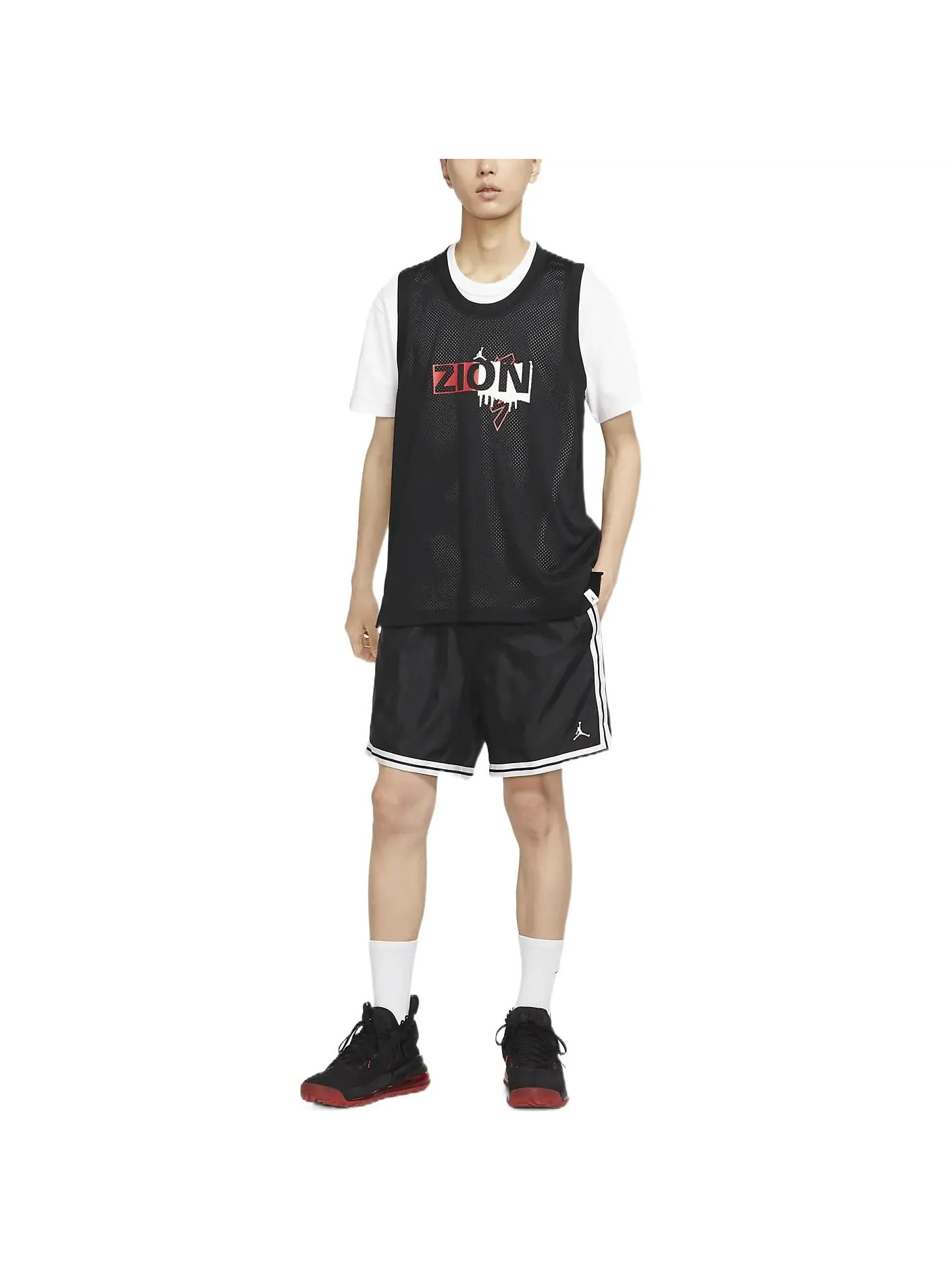 Жилет Men's Air Jordan Alphabet Printing Round Neck Pullover Straight Camisole Black Vest — изображение 3 из 3, черный