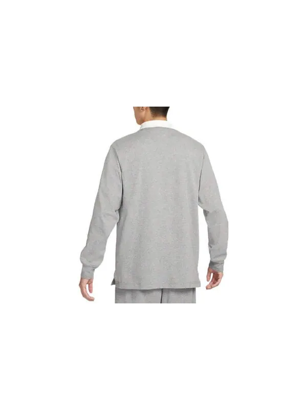 Футболка Nike Sportswear Trend Men's Rugby Tops 'Carbon Gray Sail White Pewter Gray' — изображение 2 из 3, серый/белый/серый
