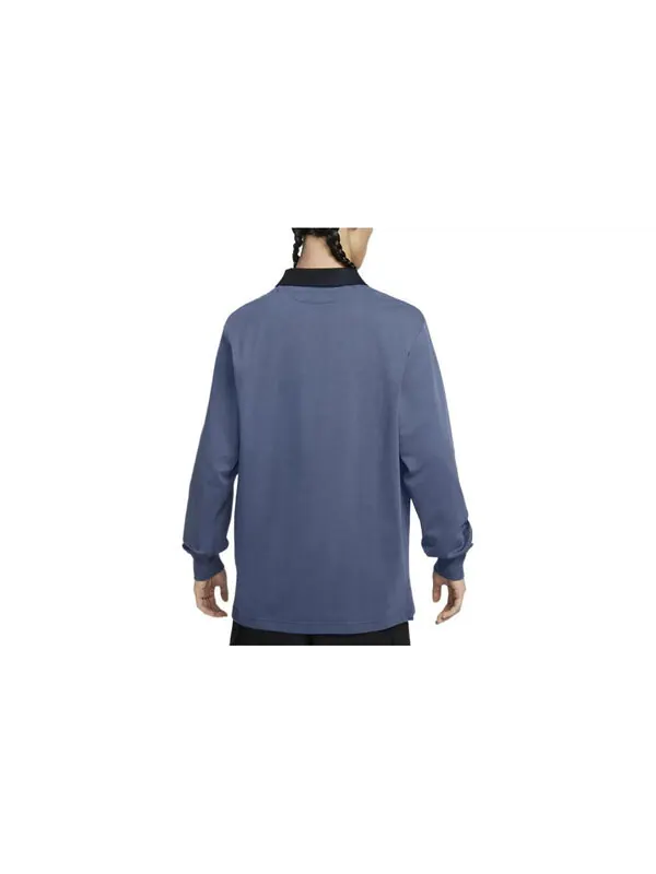 Футболка Nike Sportswear Trend Men's Rugby Tops 'Finn Blue Black' — изображение 2 из 3, синий/черный