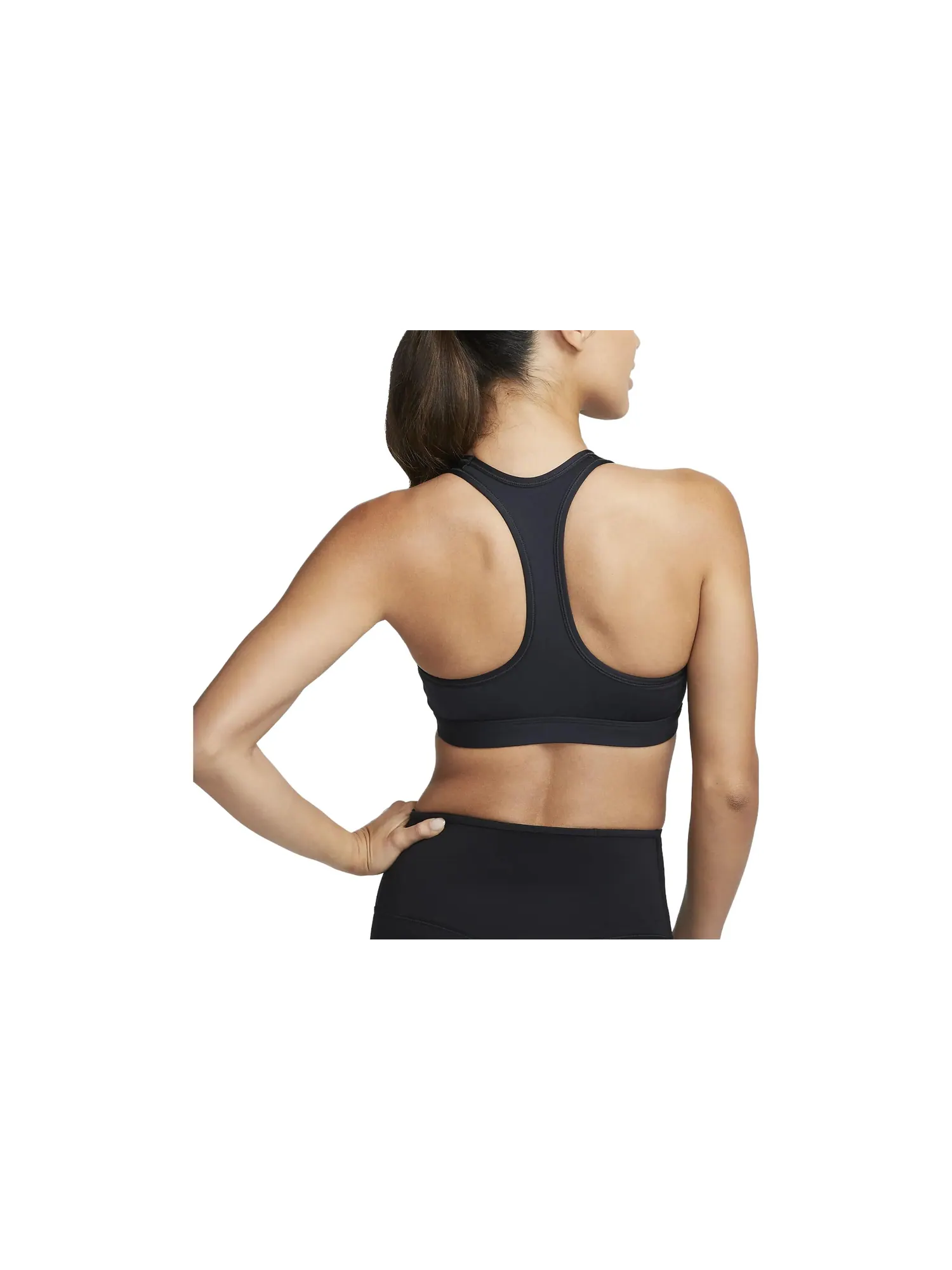 Бюстгальтер (WMNS) Nike Swoosh Medium Support Dri-FIT Bra 'Black' — изображение 2 из 2, черный