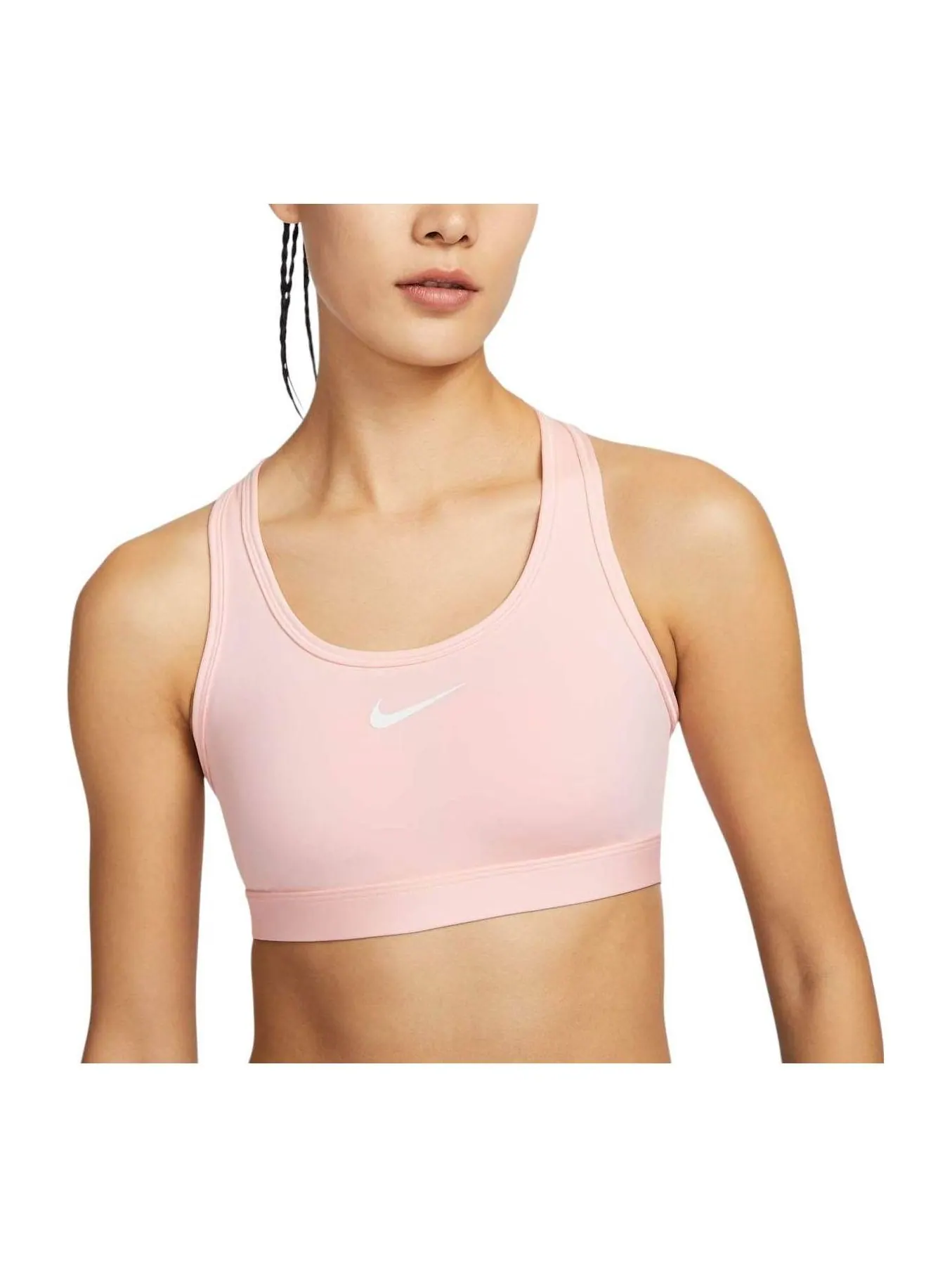Бюстгальтер (WMNS) Nike Swoosh Medium Support Padded Sports Bra Asia Sizing 'Pink' — изображение 1 из 2, розовый