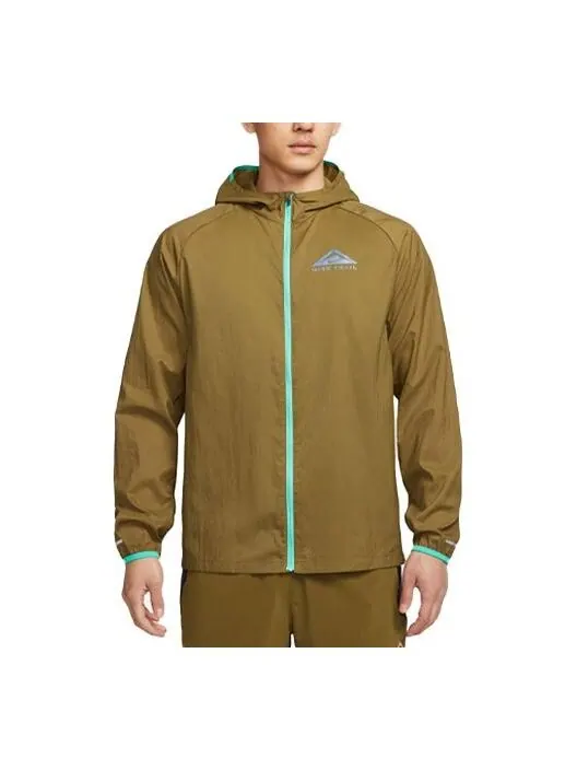 Куртка Nike Trail Aireez lightweight trail running jacket 'Olive Green' — изображение 1 из 4, оливковый/зеленый