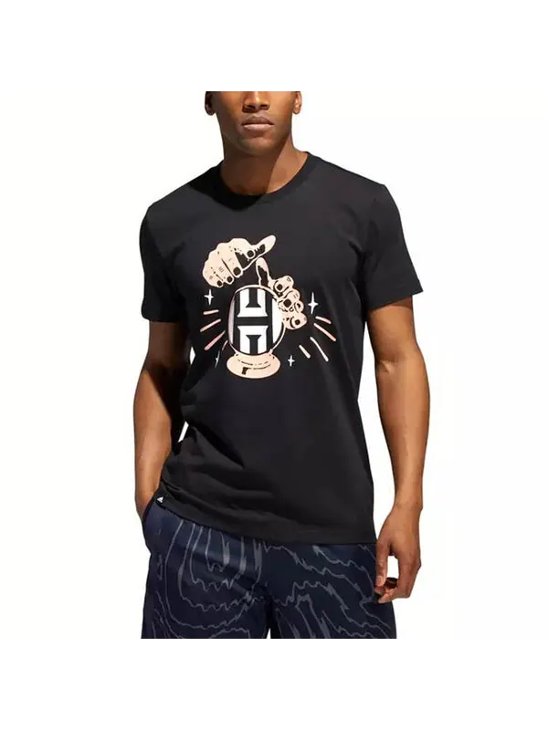 Футболка Men's adidas Hrdn Swag Verb James Harden Basketball Sports Printing Round Neck Short — изображение 3 из 4, мульти