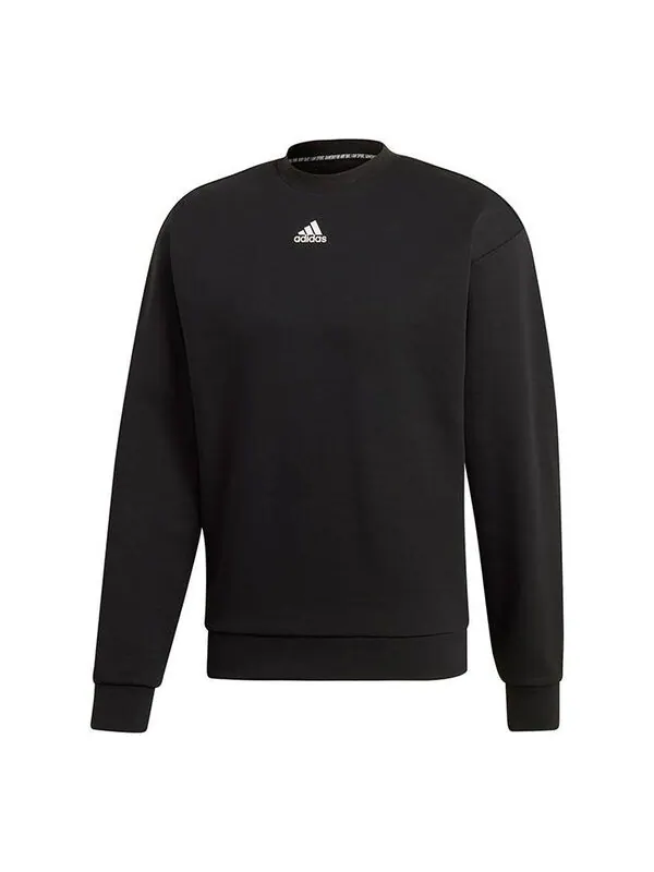Толстовка adidas M Mh 3s Crew Casual Sports Solid Color Round Neck Black — изображение 1 из 4, черный