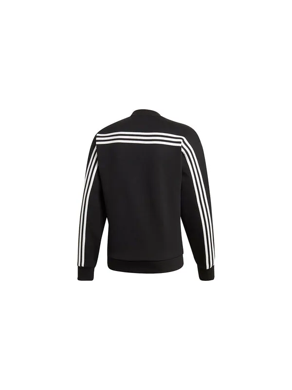 Толстовка adidas M Mh 3s Crew Casual Sports Solid Color Round Neck Black — изображение 2 из 4, черный
