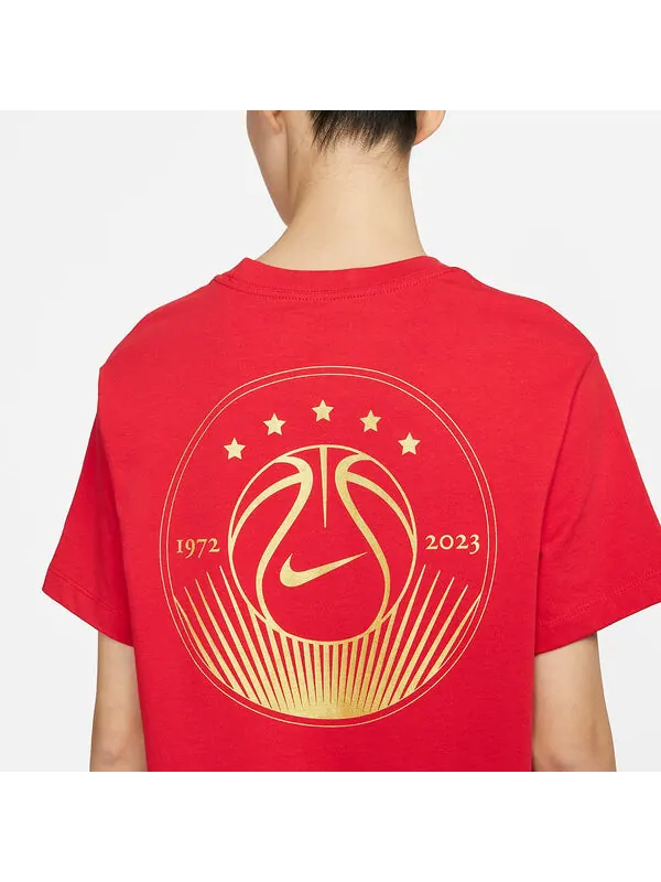 Футболка (WMNS) Nike Sportswear Short-Sleeve T-Shirt 'University Red' — изображение 4 из 4, красный
