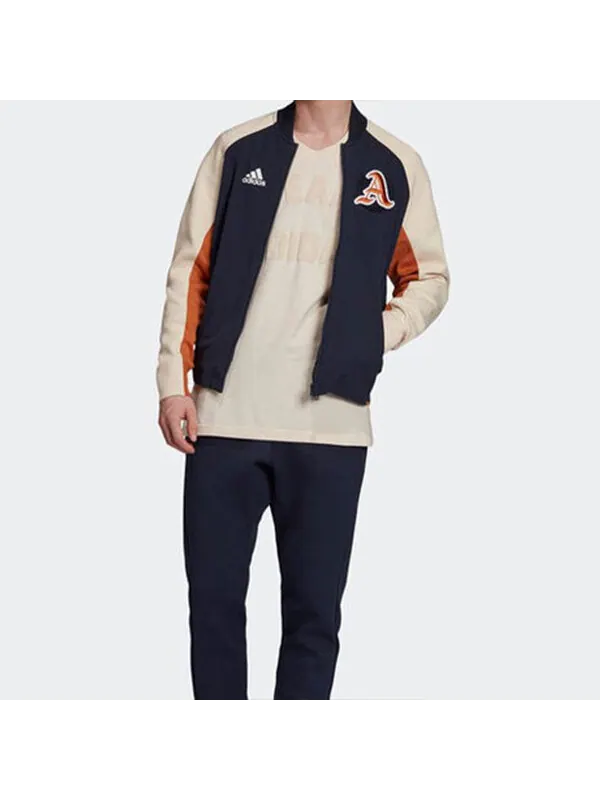 Куртка adidas Athleisure Casual Sports Woven baseball uniform Jacket Navy Blue — изображение 3 из 4, темно-синий