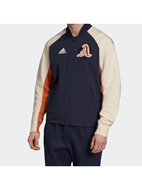 Куртка adidas Athleisure Casual Sports Woven baseball uniform Jacket Navy Blue — изображение 4 из 4, темно-синий