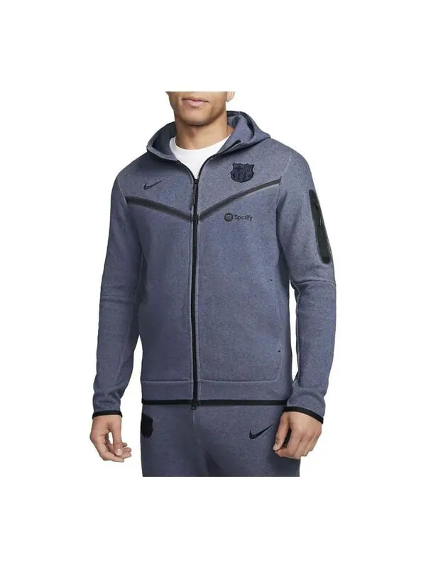 Куртка флисовая куртка windrunner fc barcelona tech Nike — изображение 1 из 4, серый/синий