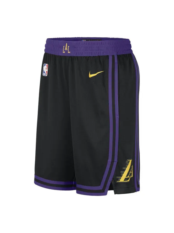Шорты dri fit nba los angeles lakers swingman city edition шорты Nike — изображение 1 из 3, черный/фиолетовый/желтый