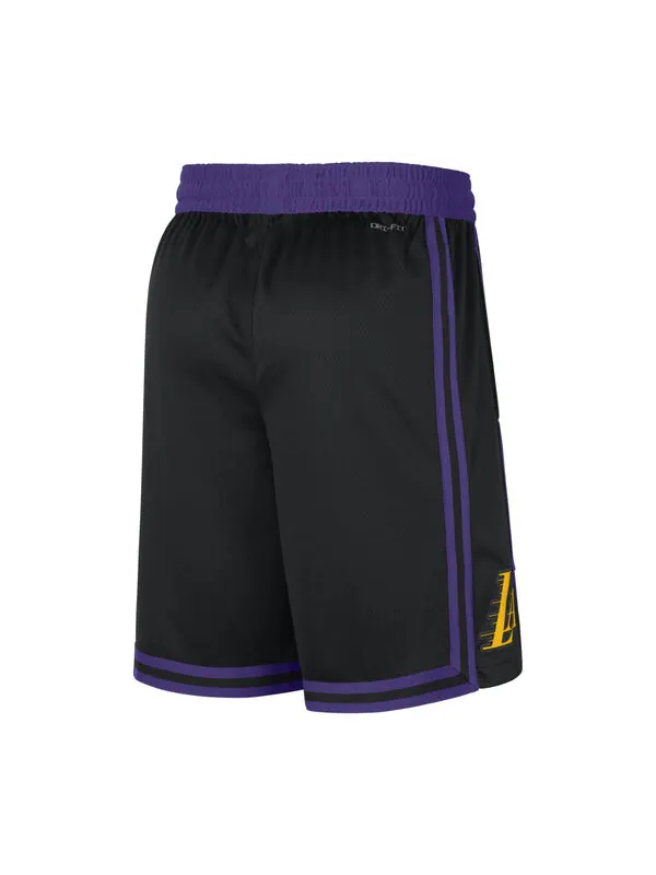 Шорты dri fit nba los angeles lakers swingman city edition шорты Nike — изображение 2 из 3, черный/фиолетовый/желтый