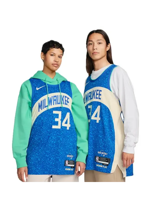 Майка Nike Dri-FIT ADV NBA Authentic Jersey 2023/24 City Edition 'Milwaukee Bucks Giannis — изображение 1 из 2, синий