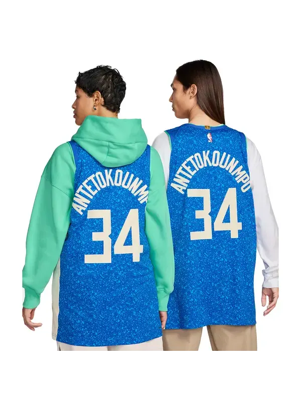 Майка Nike Dri-FIT ADV NBA Authentic Jersey 2023/24 City Edition 'Milwaukee Bucks Giannis — изображение 2 из 2, синий