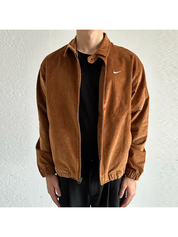 Куртка Nike Life Harrington Cord Jacket 'Brown' — изображение 3 из 4, коричневый