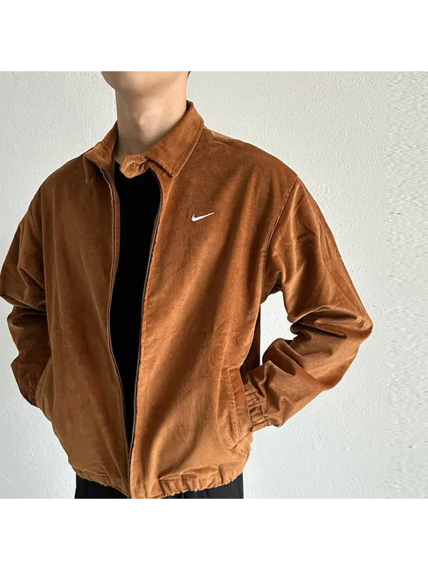 Куртка Nike Life Harrington Cord Jacket 'Brown' — изображение 4 из 4, коричневый