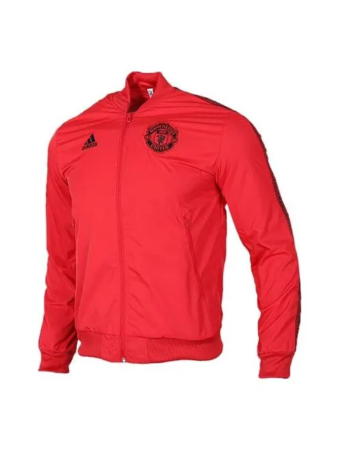 Куртка soccer/football manchester united long sleeves zipper jacket sports red Adidas — изображение 1 из 4, красный