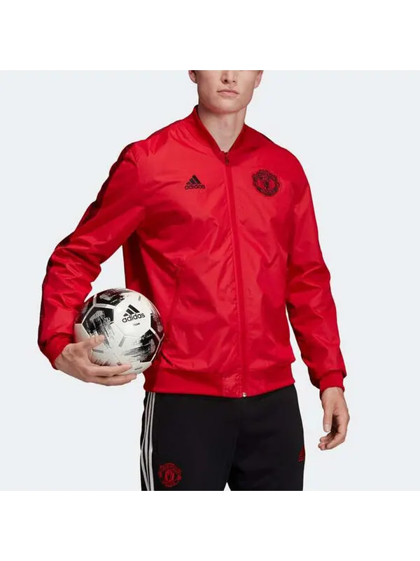 Куртка soccer/football manchester united long sleeves zipper jacket sports red Adidas — изображение 3 из 4, красный