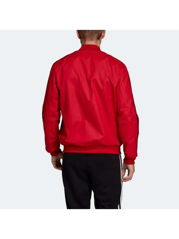 Куртка soccer/football manchester united long sleeves zipper jacket sports red Adidas — изображение 4 из 4, красный