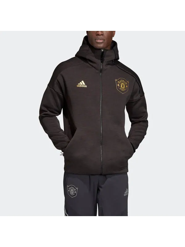 Куртка adidas Mufc Zne Hd 3.0 Football Manchester United Hoodie Jacket Men Black — изображение 4 из 4, черный