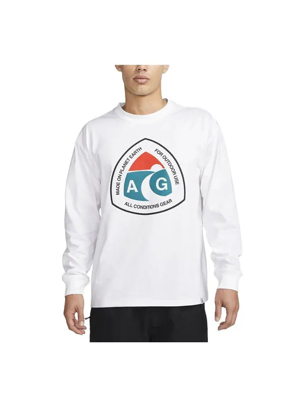 Футболка Nike ACG Long-Sleeve T-Shirt 'White' — изображение 1 из 4, белый/мульти