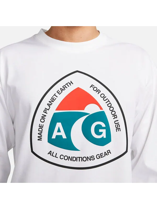Футболка Nike ACG Long-Sleeve T-Shirt 'White' — изображение 2 из 4, белый/мульти