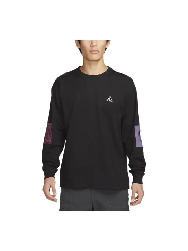 Футболка acg long sleeve t-shirt 'black' Nike — изображение 1 из 3, черный