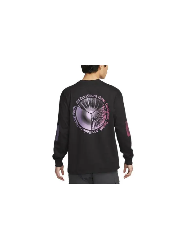 Футболка acg long sleeve t-shirt 'black' Nike — изображение 2 из 3, черный