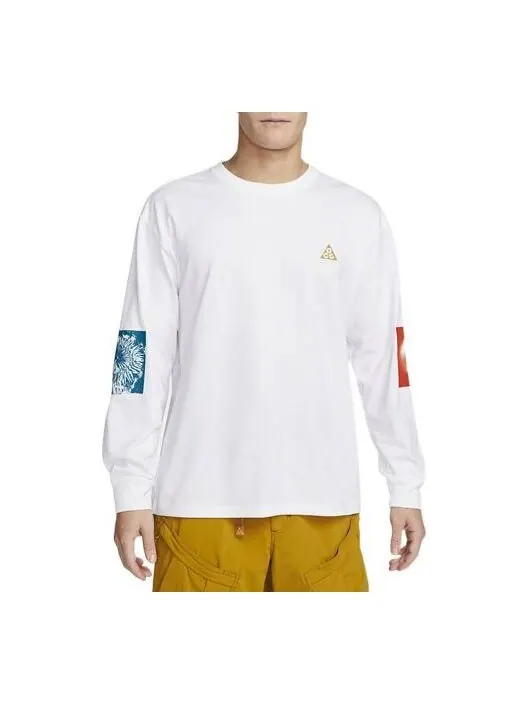 Футболка Nike ACG Long Sleeve T-Shirt 'White' — изображение 1 из 3, белый