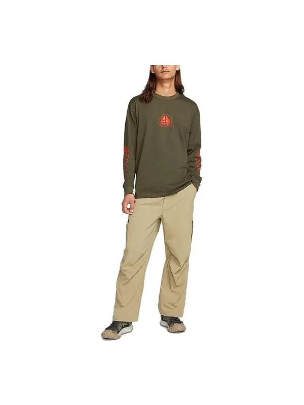Футболка Nike ACG Long Sleeve Tee Lungs 'Khaki' — изображение 1 из 4, хаки зеленый