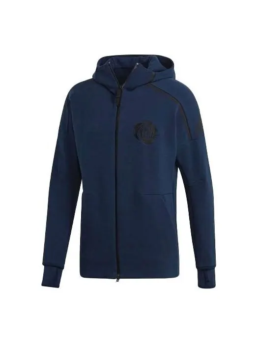 Куртка adidas Basketball Sports Hooded Jacket Navy Blue — изображение 1 из 4, черный